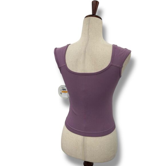 Planet Heart Juniors' Seamless Portrait-Neck Tank - Valerian, S - Picture 4 of 4